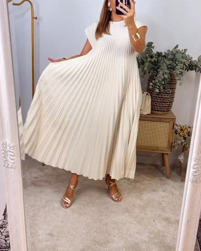 Sophia - Elegant Spliced Pleated Maxi Dress