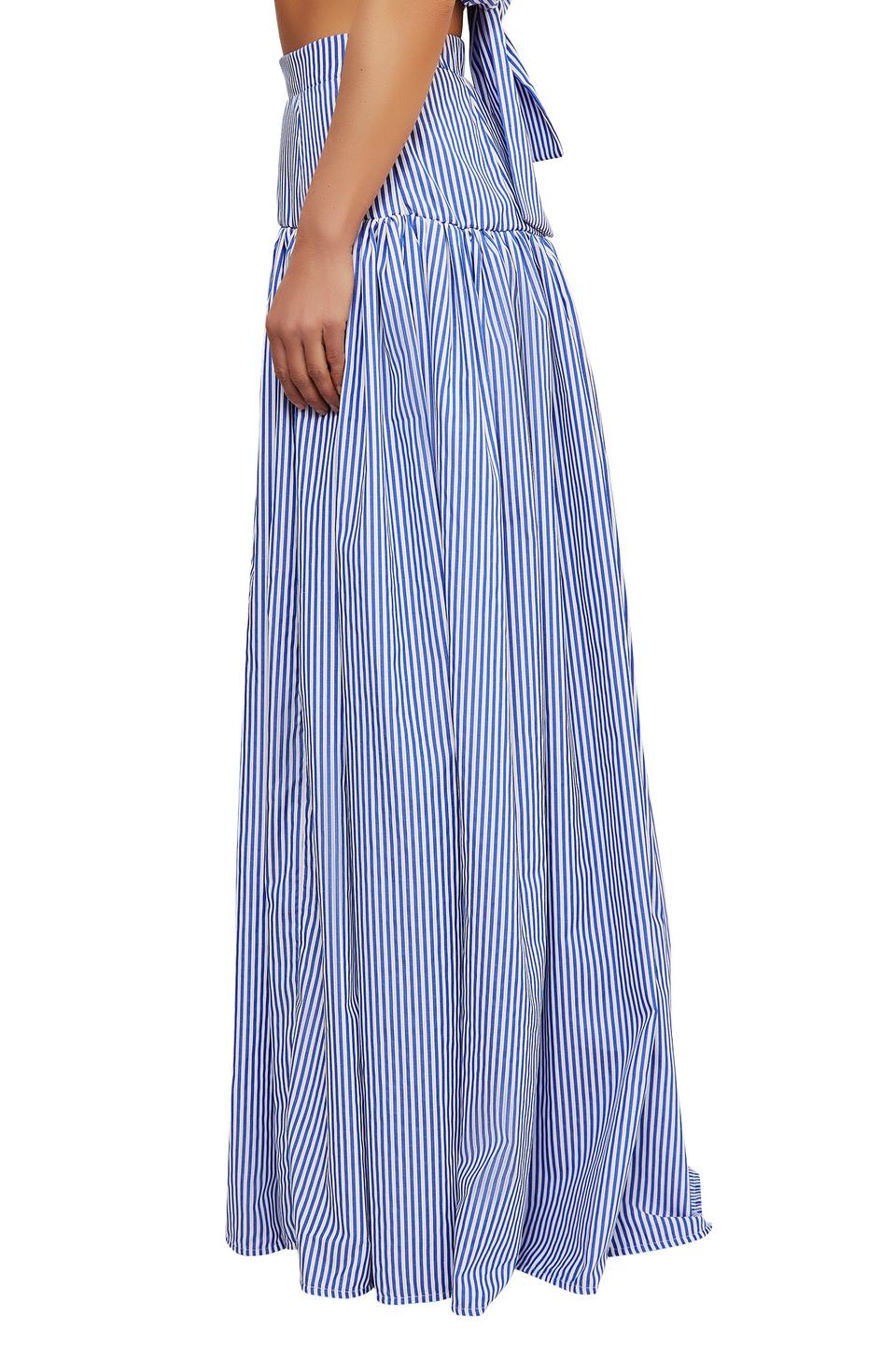 Blue Striped Skirt Set