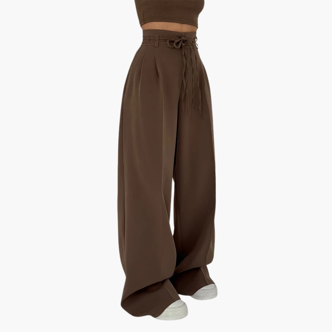 Josephine - Pantalons Taille Haute à Jambes Larges