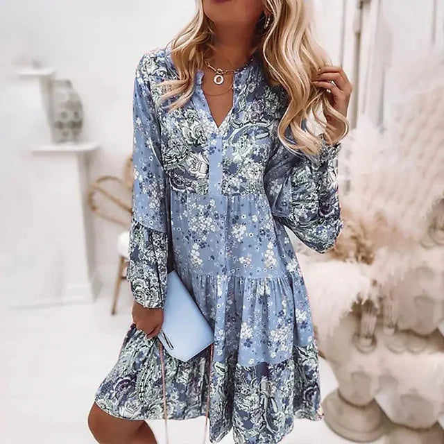 Elena – Printed Boho Dress