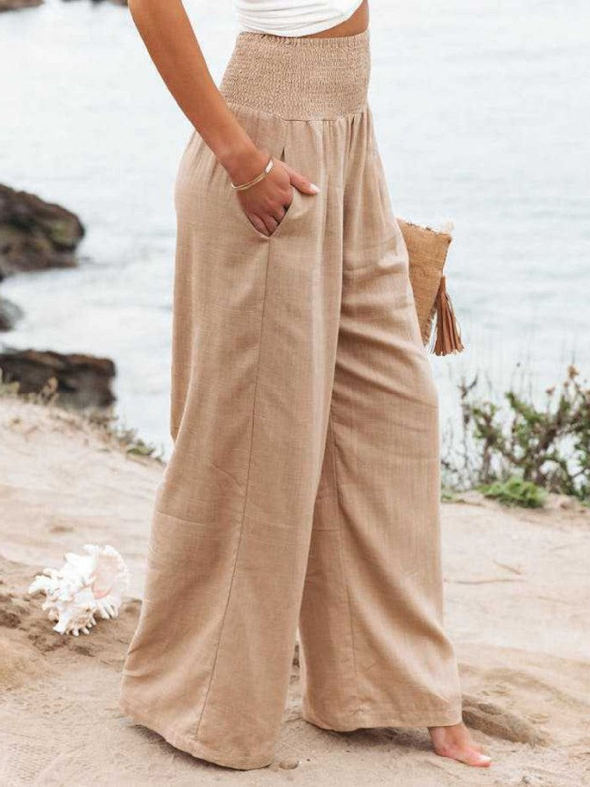 THALIORA – PANTALONS EN LIN LARGE REMI