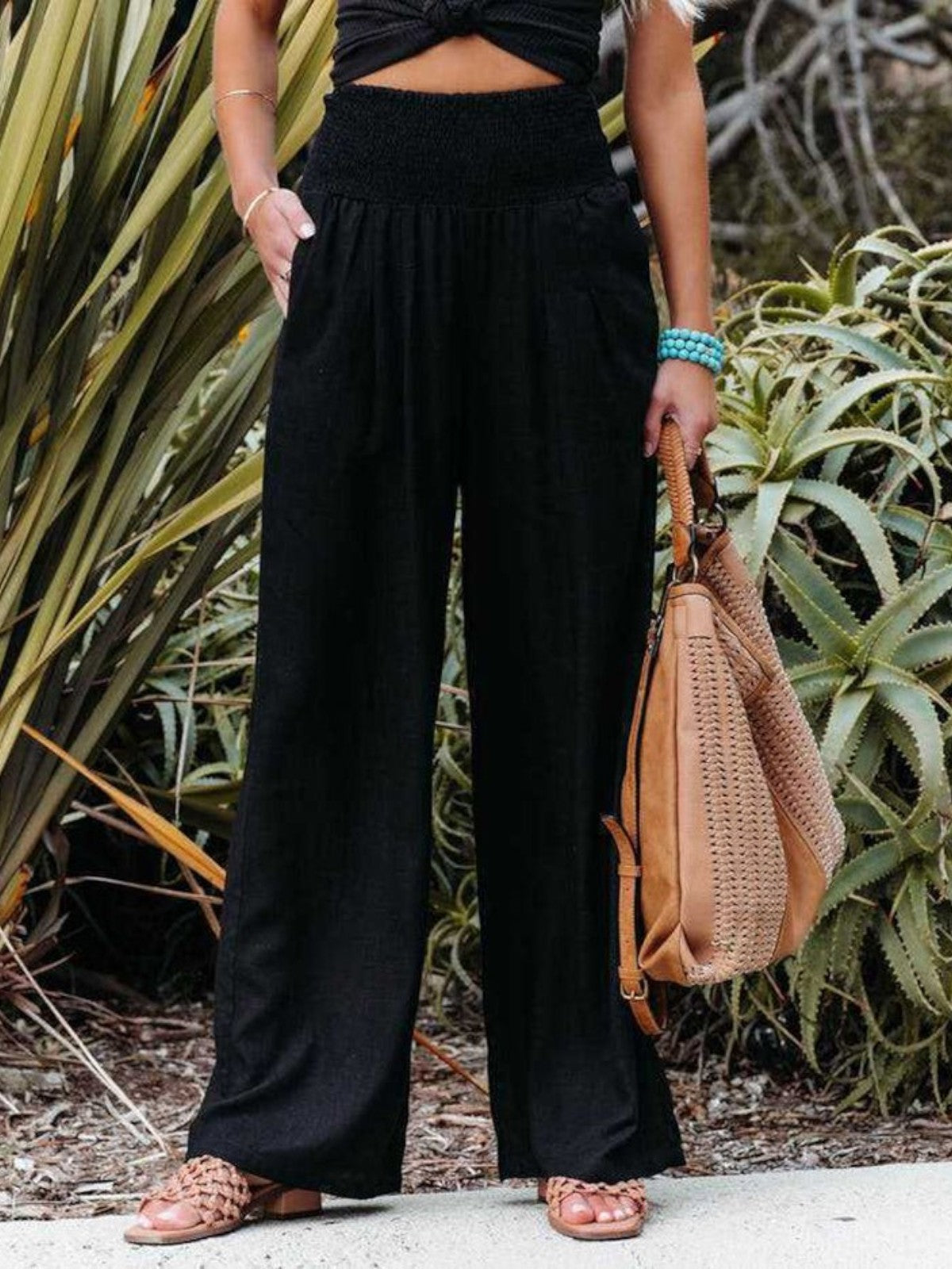 THALIORA – PANTALONS EN LIN LARGE REMI