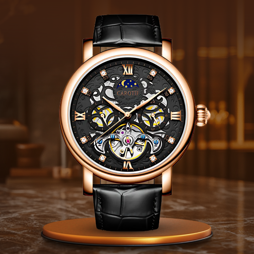 MONTRE D'AFFAIRES EN CUIR AUTOMATIQUE MÉCANIQUE™ - Olsen & Olsen