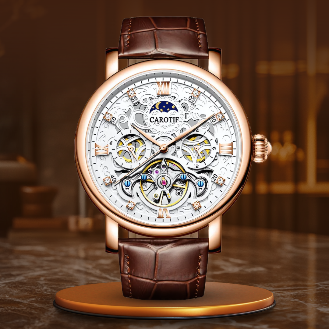 MONTRE D'AFFAIRES EN CUIR AUTOMATIQUE MÉCANIQUE™ - Olsen & Olsen