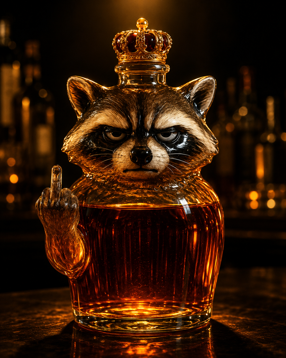 Bouteille de Whisky — Édition Raccoon Rebelle