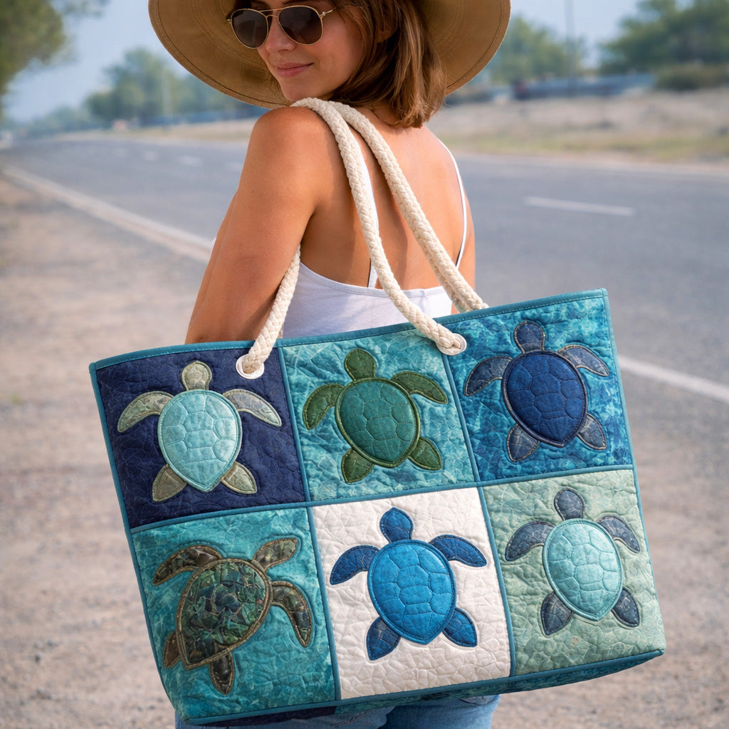 Sac de Plage Bleu Matelassé