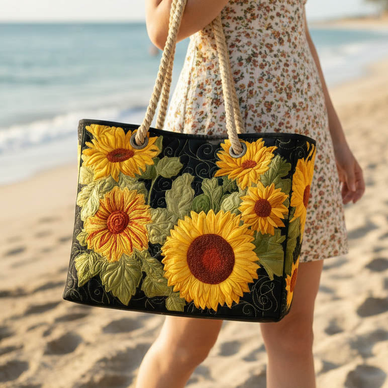 Sac de Plage Matelassé Tournesol
