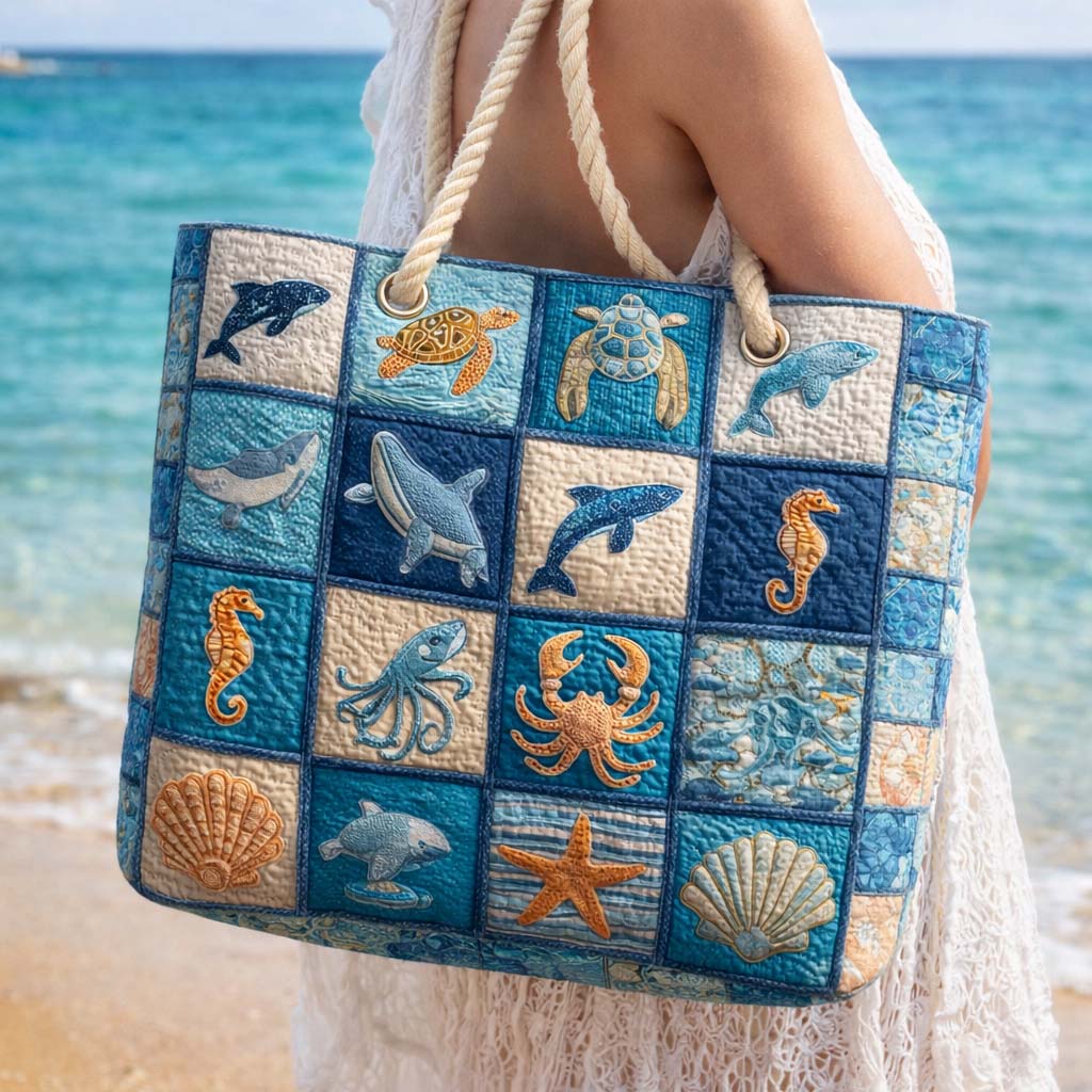 Sac de Plage Matelassé Marine Life