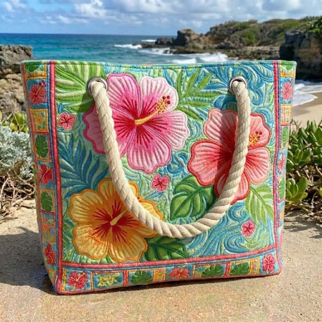 Sac de Plage Matelassé Vibes Tropicales