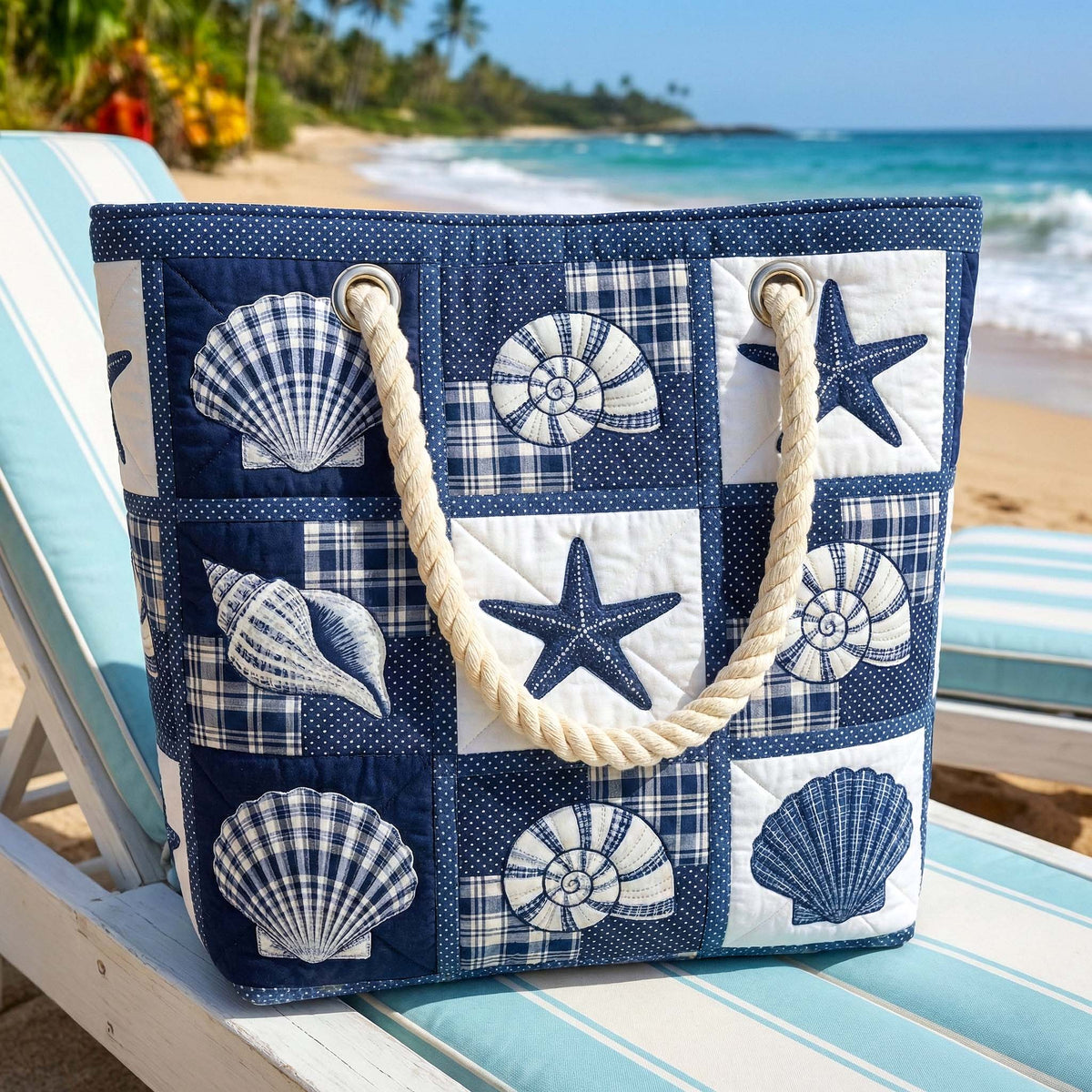Sac de Plage Matelassé Shell Serenity