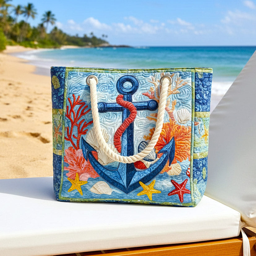 Sac de Plage Matelassé avec Ancre Nautique