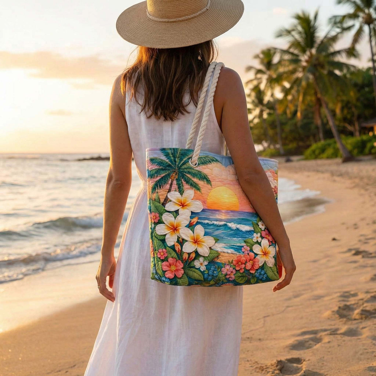 Sac de Plage Matelassé Vibe Tropical