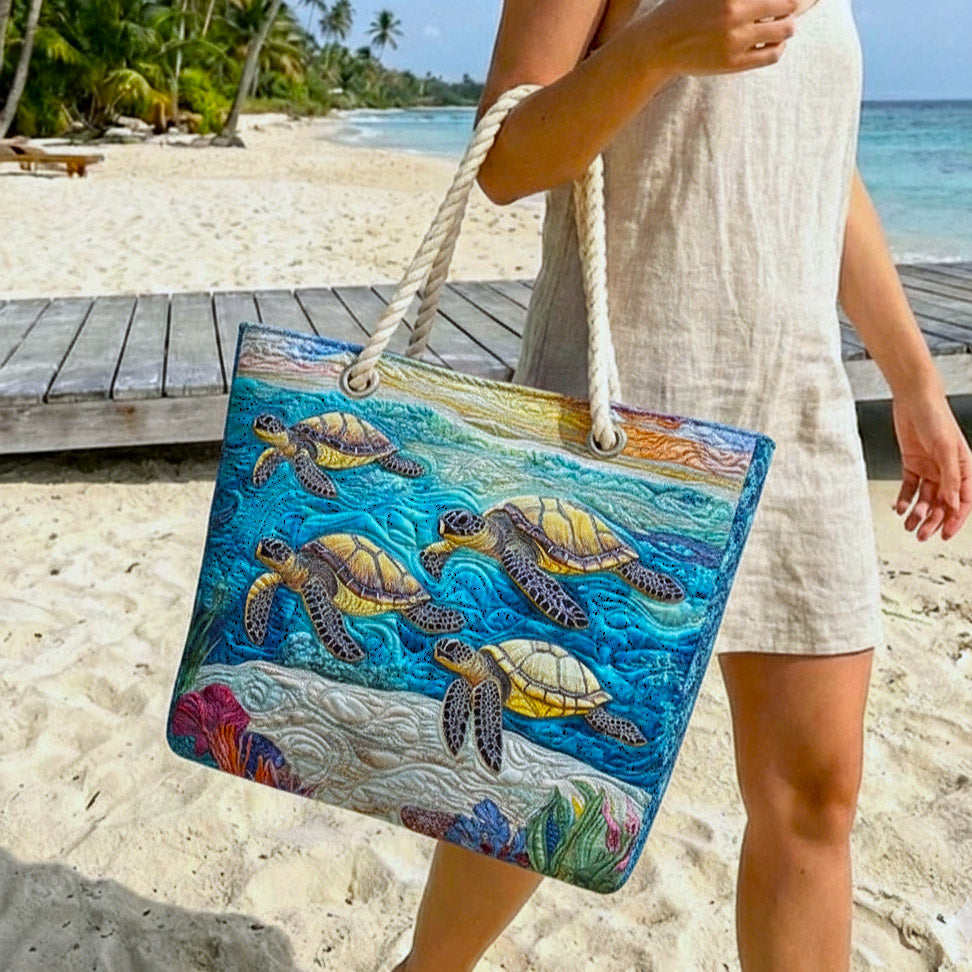 Sac de Plage Matelassé Tortue de Mer