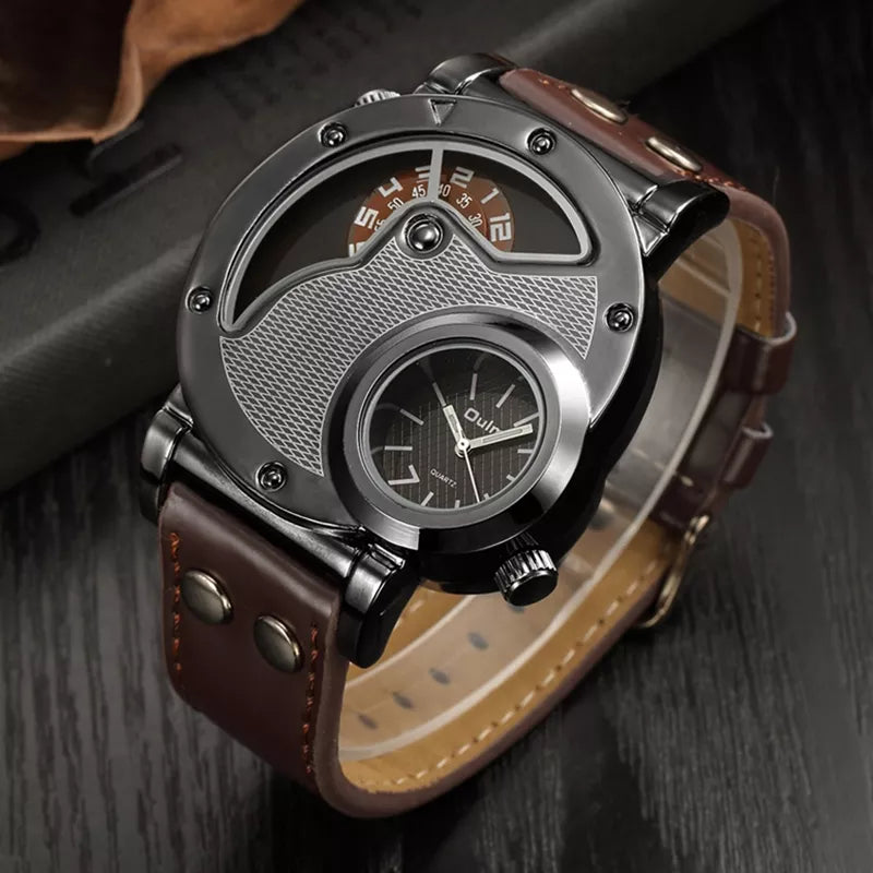 Montre Quartz Luxe à Double Fuseau Horaire Olsen & Olsen™