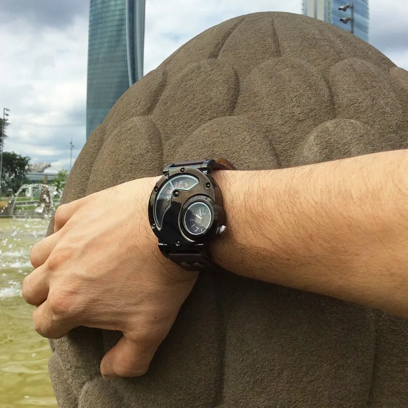 Montre Quartz Luxe à Double Fuseau Horaire Olsen & Olsen™