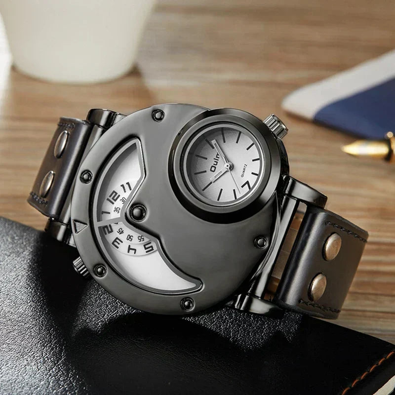 Montre Quartz Luxe à Double Fuseau Horaire Olsen & Olsen™
