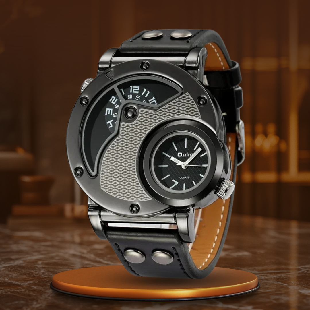 Montre Quartz Luxe à Double Fuseau Horaire Olsen & Olsen™