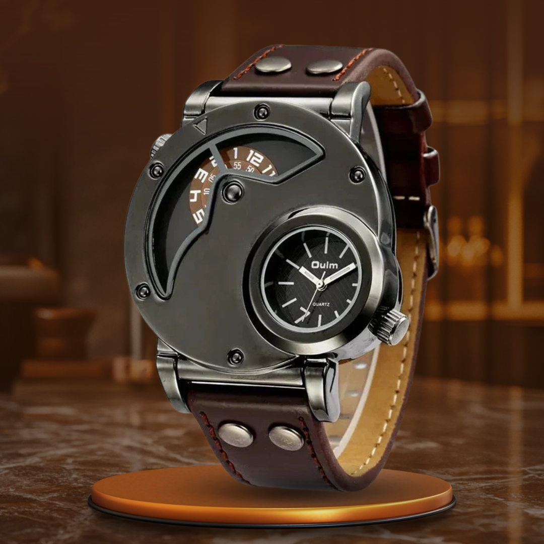 Montre Quartz Luxe à Double Fuseau Horaire Olsen & Olsen™
