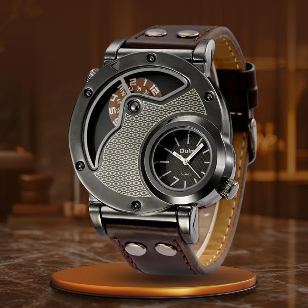 Montre Quartz Luxe à Double Fuseau Horaire Olsen & Olsen™