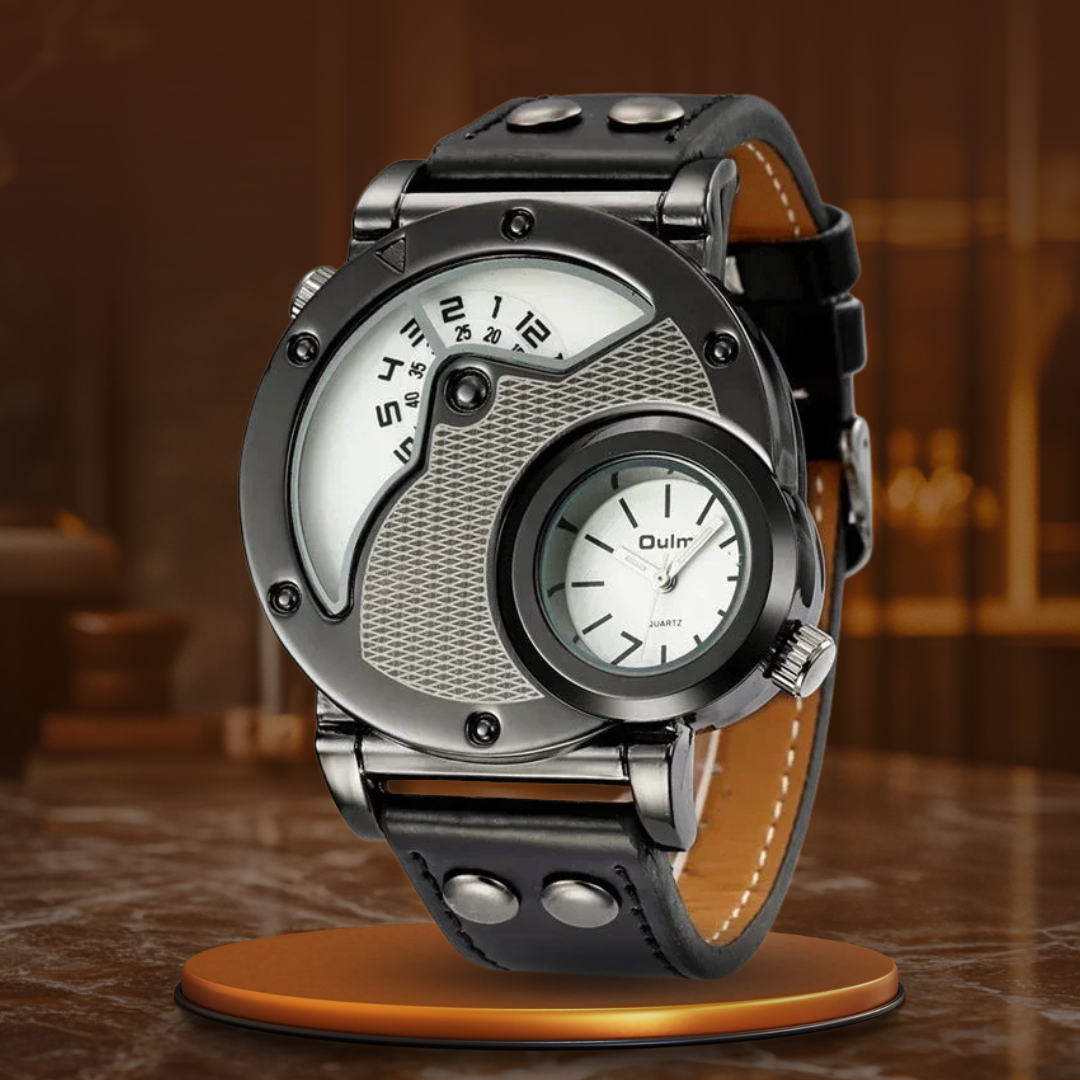 Montre Quartz Luxe à Double Fuseau Horaire Olsen & Olsen™