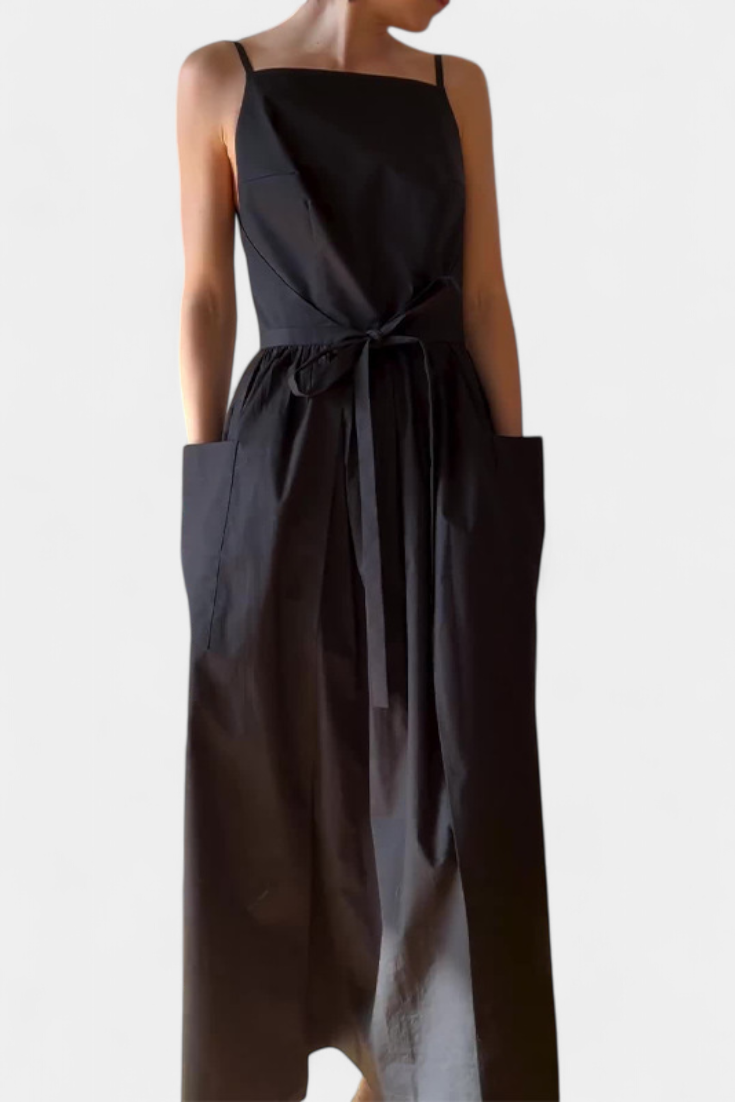 Long Strapless Dezi Dress with Adjustable Side Ties
