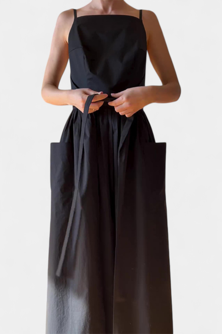 Robe Longue Sans Bretelles Dezi avec Liens Latéraux Ajustables