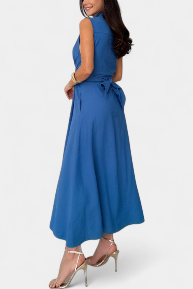 Robe Chemise Meryl avec Bouton et Nœud Ajustable