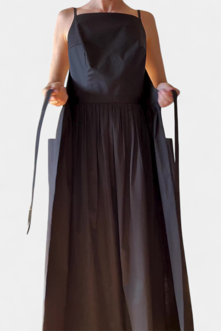 Long Strapless Dezi Dress with Adjustable Side Ties