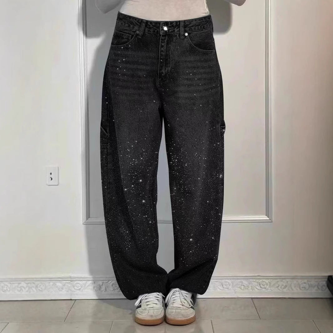 Raphaelle | Pantalons Cargo en Denim Étoilé Tendance