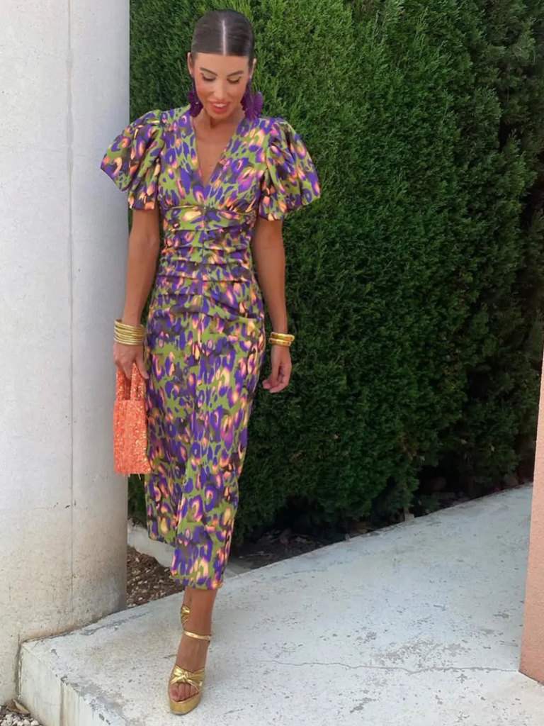 Ursula | Robe Midi Plissée Vivid