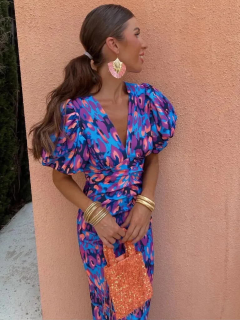 Ursula | Robe Midi Plissée Vivid