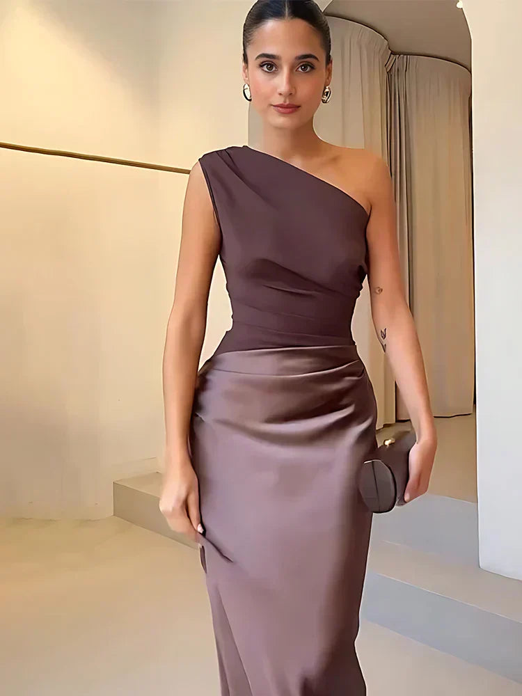 Sophia | Robe Maxi avec une Guilt en Satin