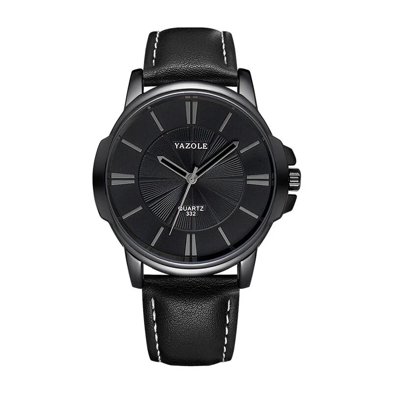 Montre en cuir avec verre bleu luxueux™ - Olsen & Olsen