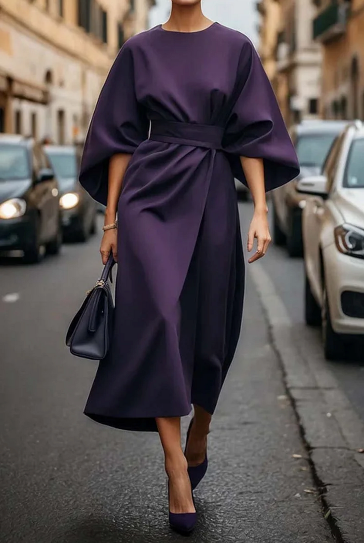 Matzliah™ | Robe élégante à manches lanternes