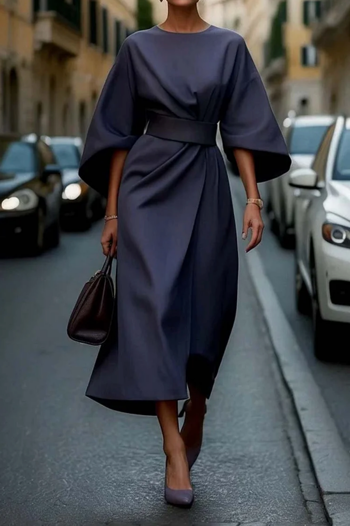 Matzliah™ | Robe élégante à manches lanternes