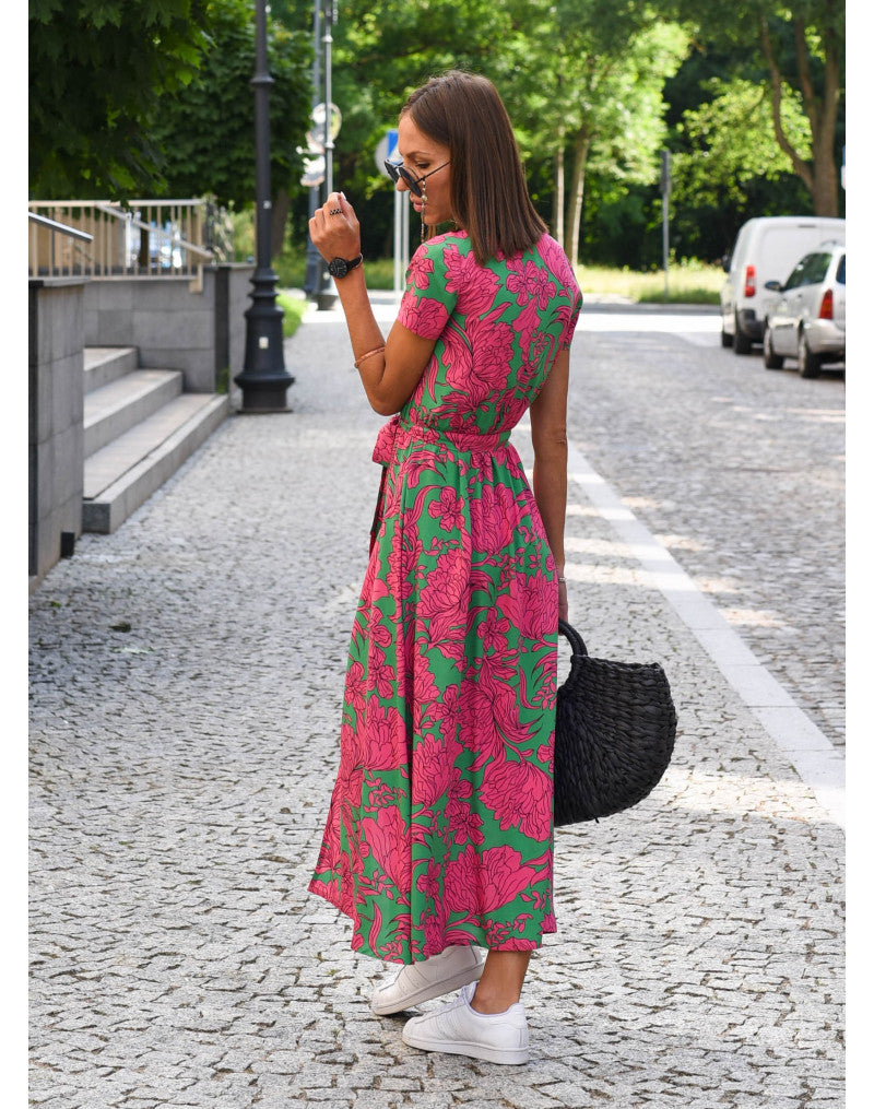 Tzahalit™ | Robe florale élégante à décolleté en V