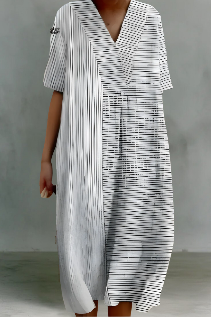 Georgia | Robe Midi en Lin à Col V
