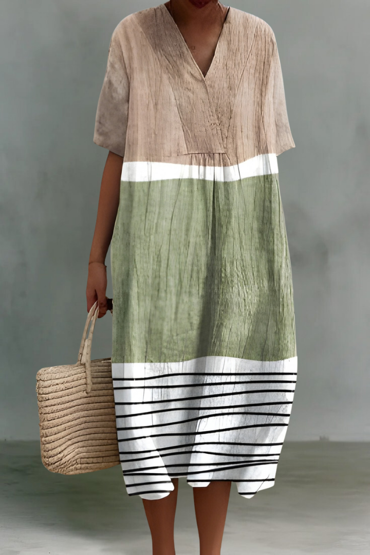 Caroline | Robe Midi en Lin à Col V