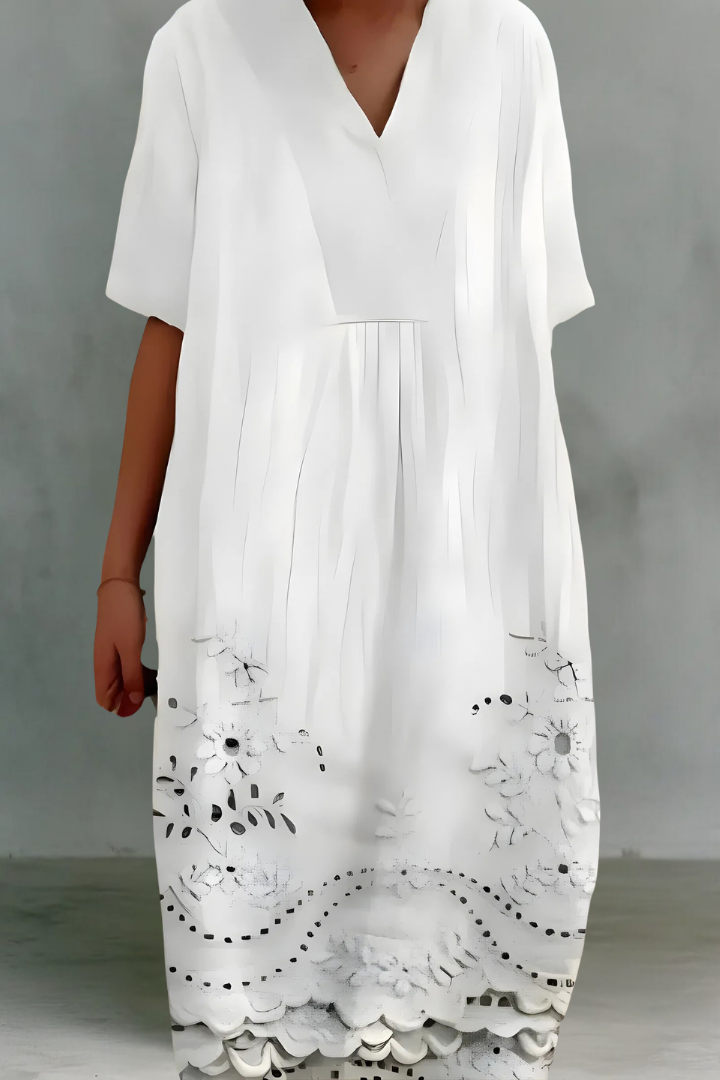 Courtney | Robe Midi en Lin à Col V