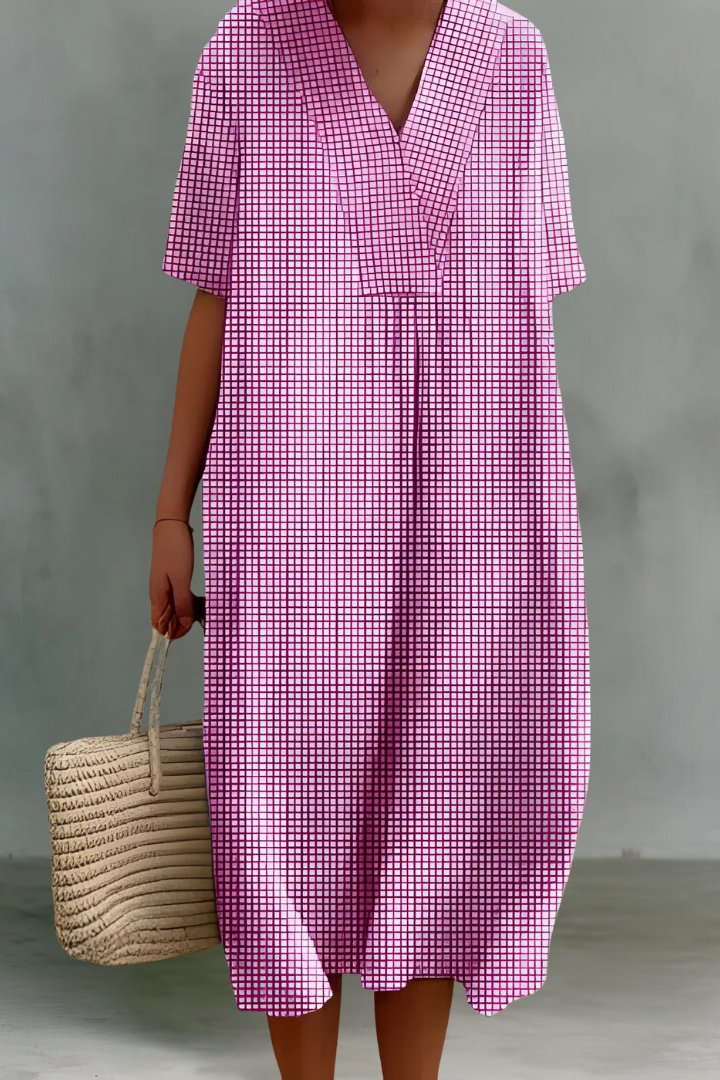 Kim | Robe Midi en Lin à Col V