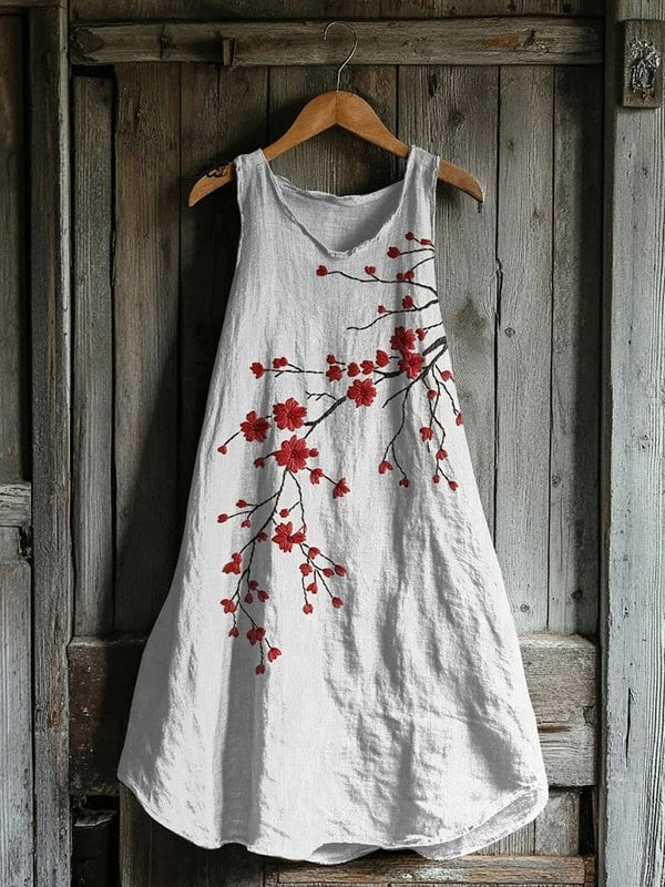 Vintage Cherry Blossom Tank Dress