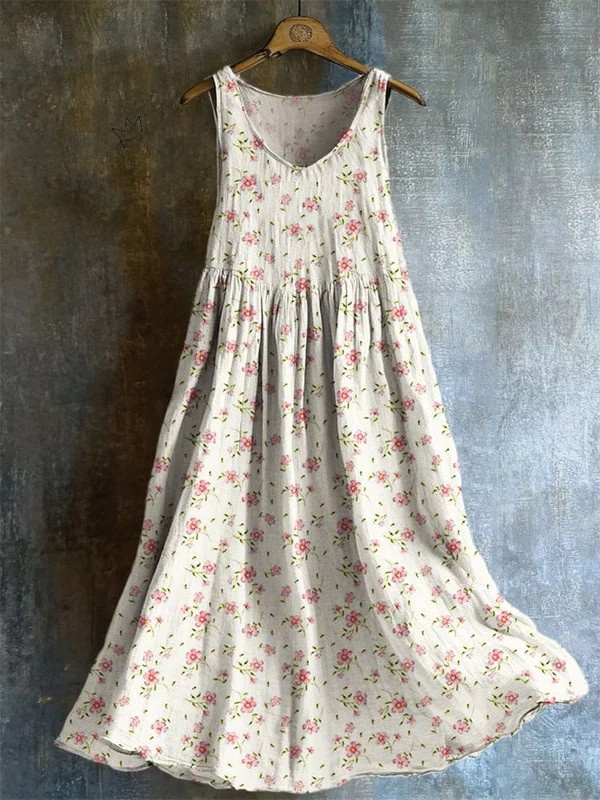 Robe Tank Flottante Florale Cottagecore Vintage
