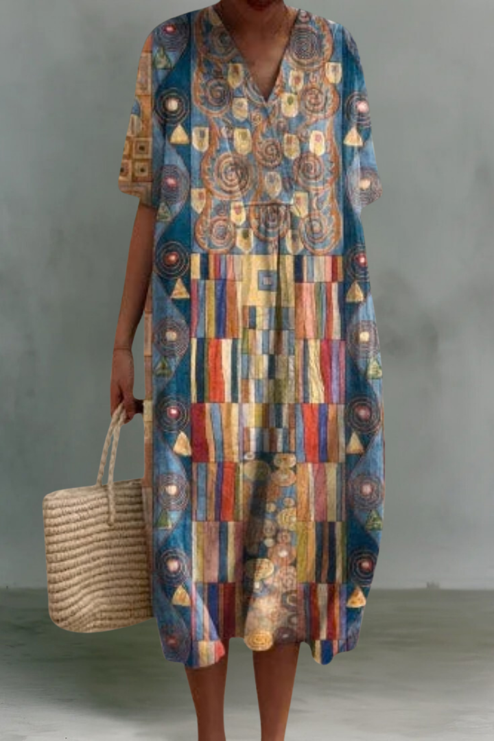 Anita | Robe Midi en Lin à Col V
