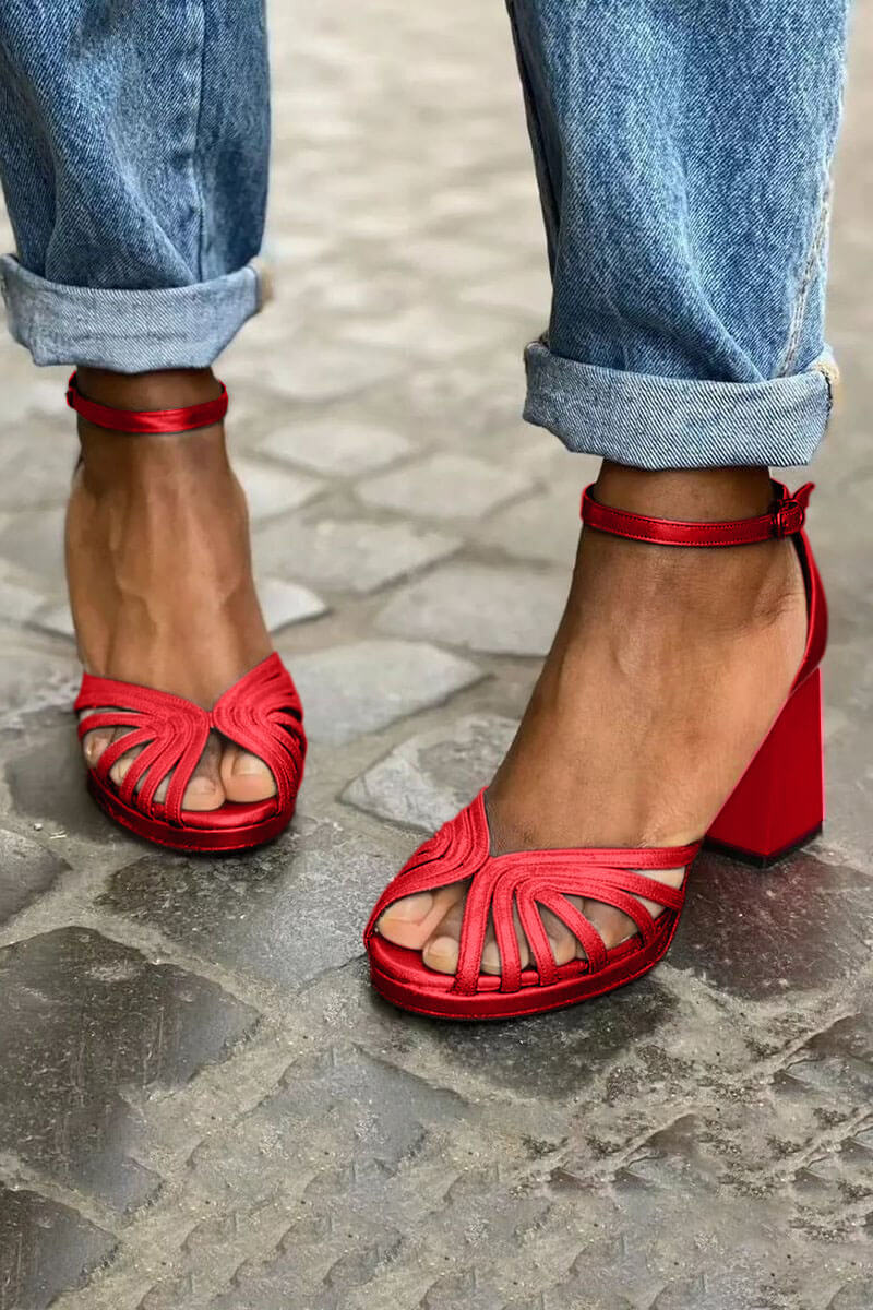 SANDALS À TALONS BICOLORÉS