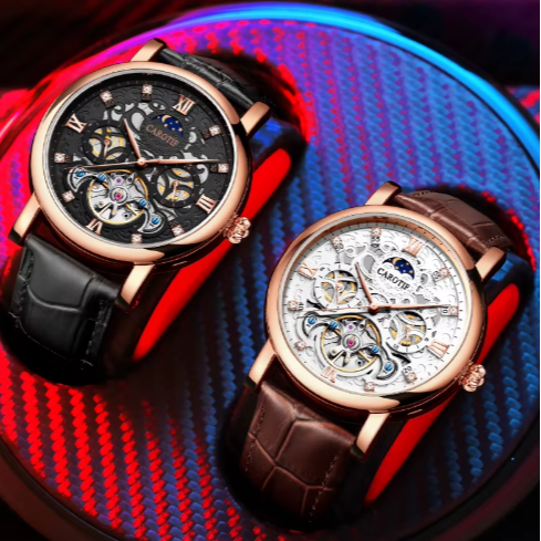 MONTRE D'AFFAIRES EN CUIR AUTOMATIQUE MÉCANIQUE™ - Olsen & Olsen