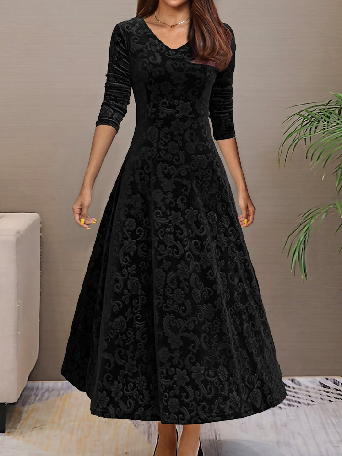 Denise | Robe Élégante en Velours