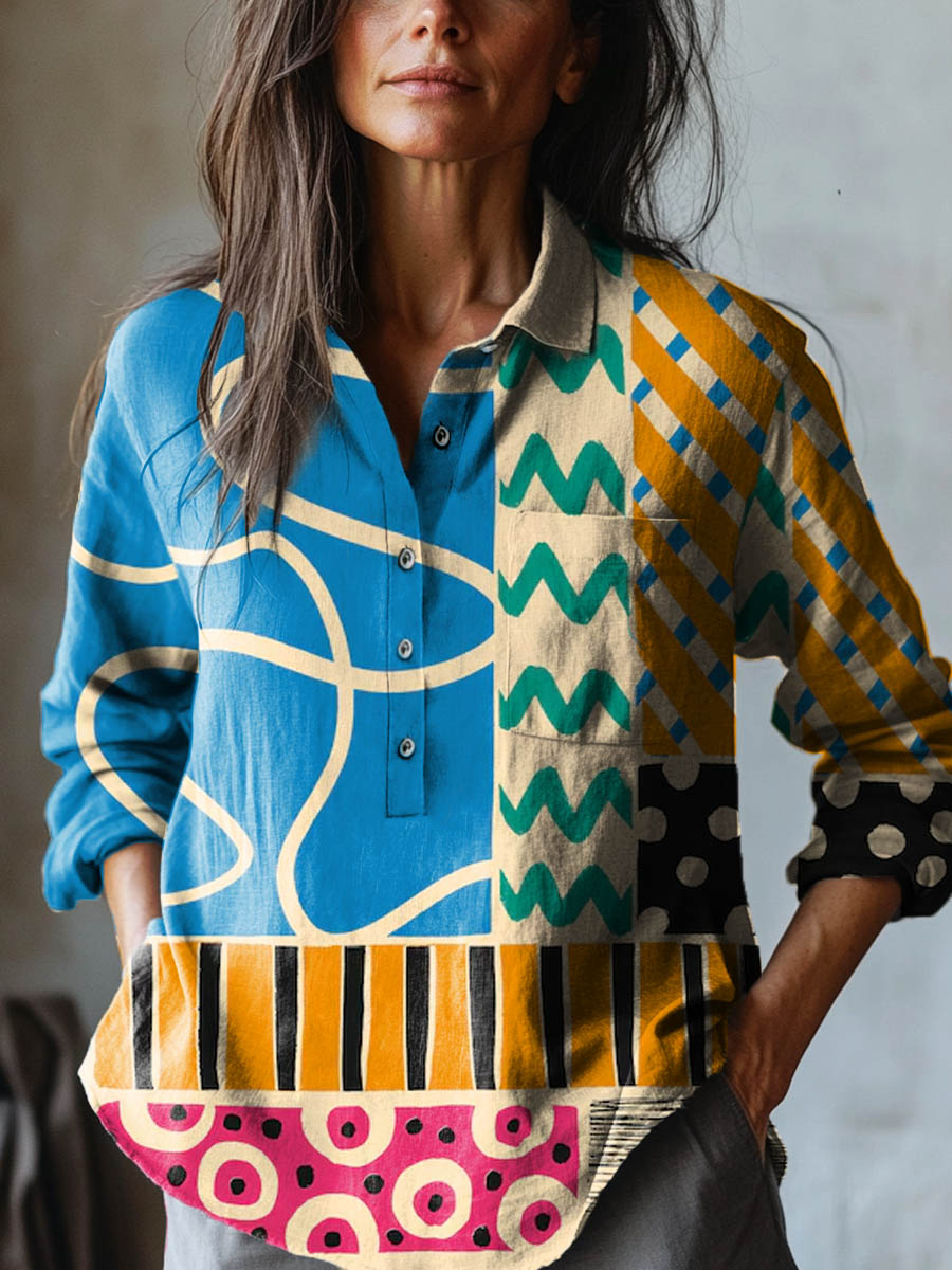 Mira | Colorful Shirt with Geometric Print
