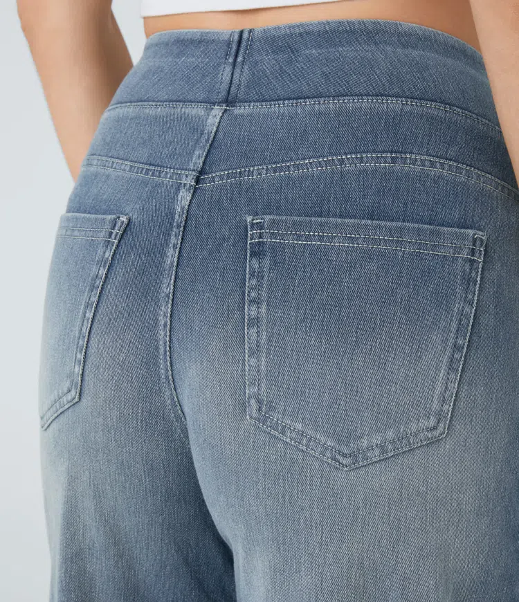 Solène - Jean large à taille décontractée