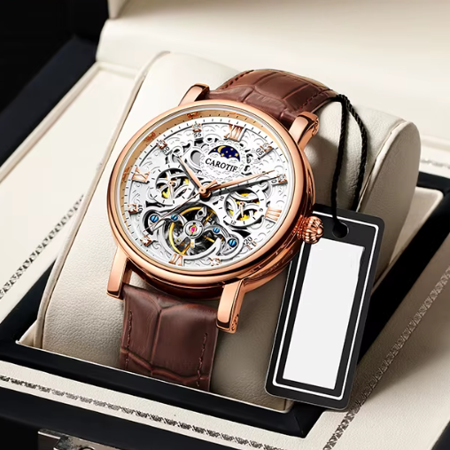MONTRE D'AFFAIRES EN CUIR AUTOMATIQUE MÉCANIQUE™ - Olsen & Olsen