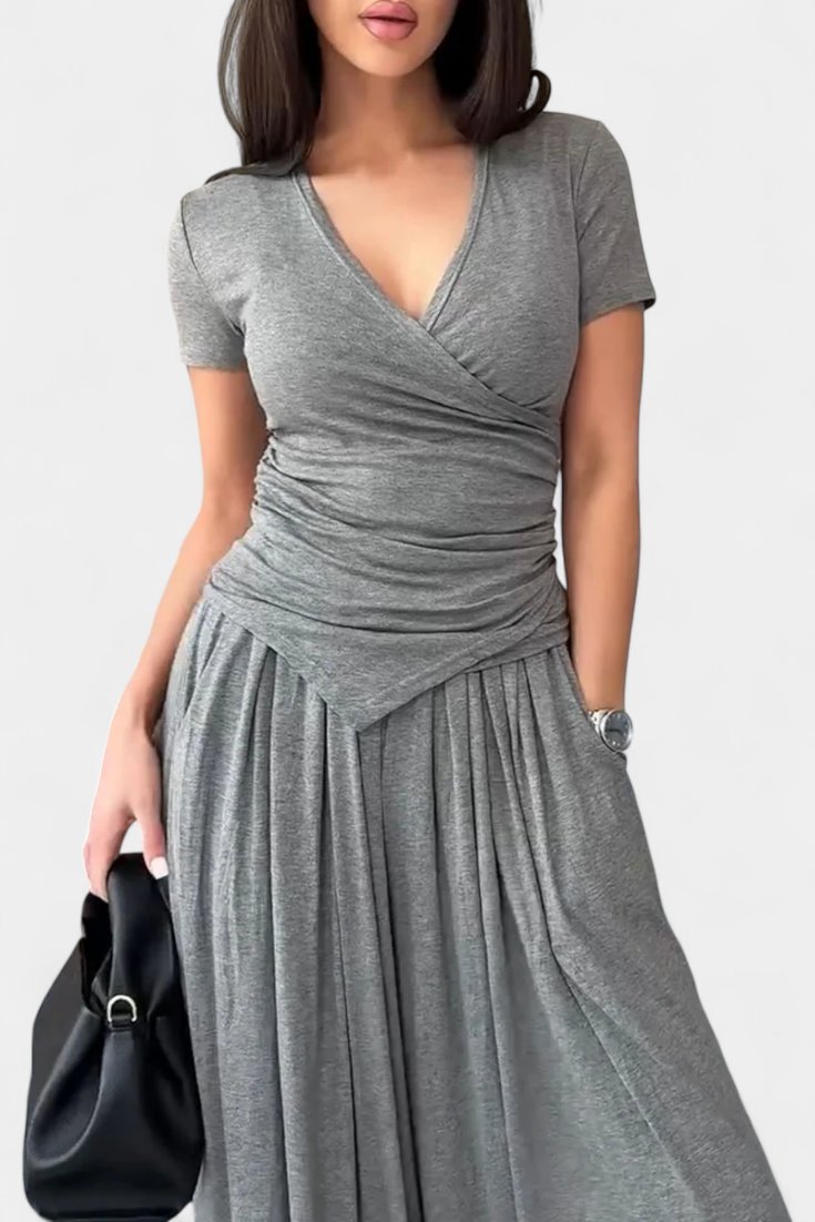 Two-Piece Comodo Ruslana Set with Crossed V-Neck